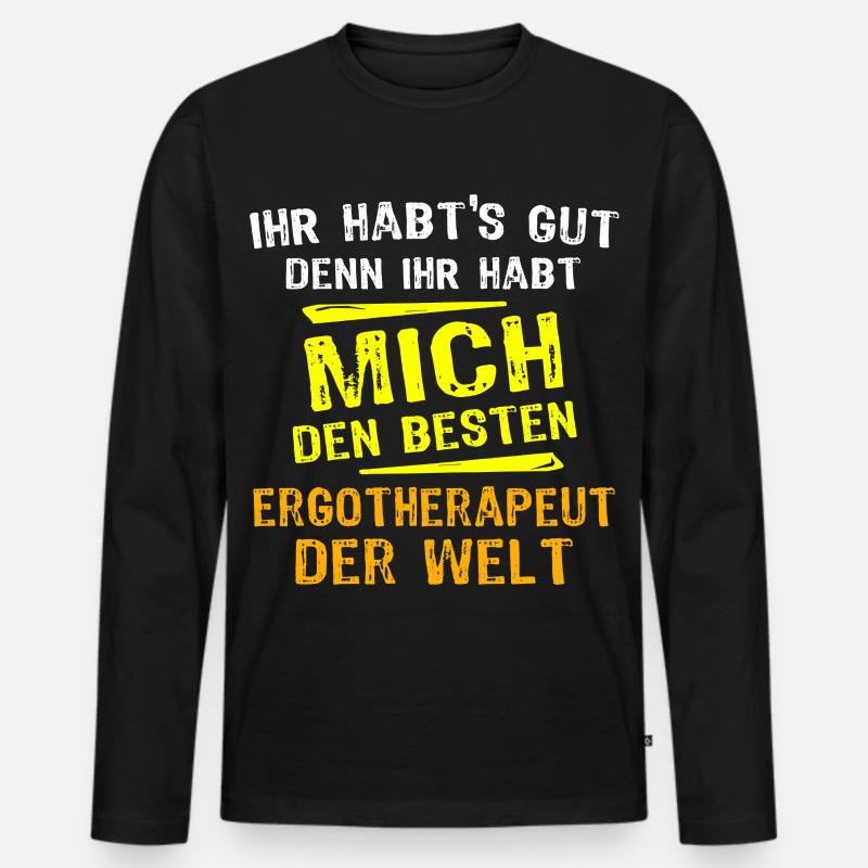 Ergotherapeut Geschenk - Männer Premium Bio Langarmshirt - Schwarz