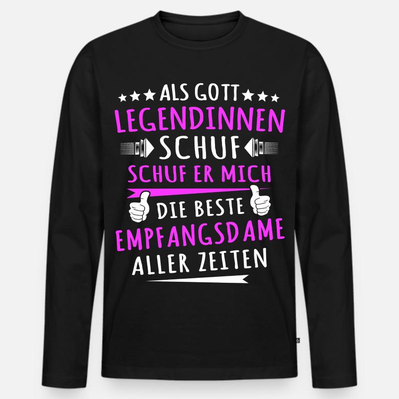 Empfangsdame Sprüche - Männer Premium Bio Langarmshirt - Schwarz