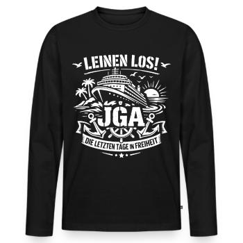 Cast off! Bachelor party on the high seas - Men's Premium Organic Long Sleeve Shirt - black - Front - Nico (187cm)