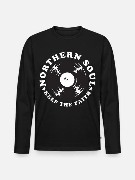 Northern Soul Vintage - Men's Premium Organic Long Sleeve Shirt - black
