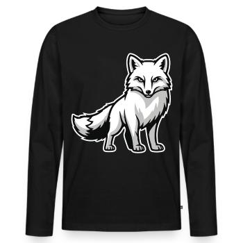 Arctic Fox Arctic White Animal Nature Logo - Men's Premium Organic Long Sleeve Shirt - black - Front - Nico (187cm)