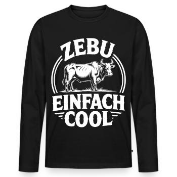 Logo du cercle Zebu Simply Cool - T-shirt manches longues Premium bio Homme - noir - Devant - Nico (187cm)