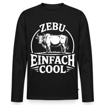 Zebu Einfach Cool Logo - Männer Premium Bio Langarmshirt - Schwarz - Vorne - Nico (187cm)