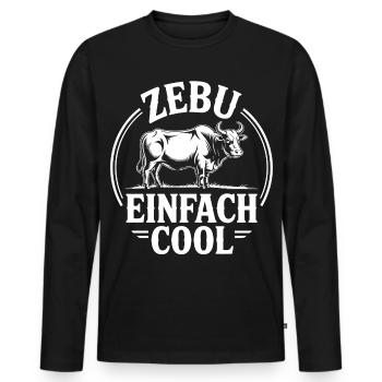Zebu just cool - Men's Premium Organic Long Sleeve Shirt - black - Front - Nico (187cm)