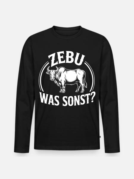 Zebu What Else Retro Logo - Men's Premium Organic Long Sleeve Shirt - black