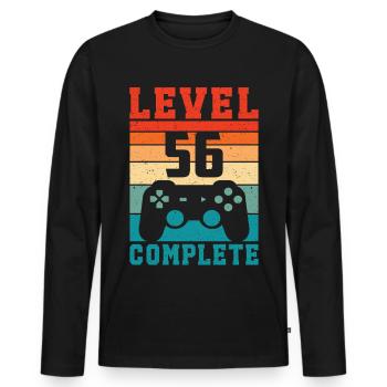 56. Geburtstag Level 56 Complete 56 Jahre Gamer - Männer Premium Bio Langarmshirt - Schwarz - Vorne - Nico (187cm)