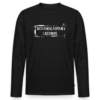 Légende du Schanigarten – Diction dialectale viennoise - T-shirt manches longues Premium bio Homme - noir - Devant - Nico (187cm)