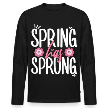 Le printemps a commencé l’équinoxe païen - T-shirt manches longues Premium bio Homme - noir - Devant - Nico (187cm)