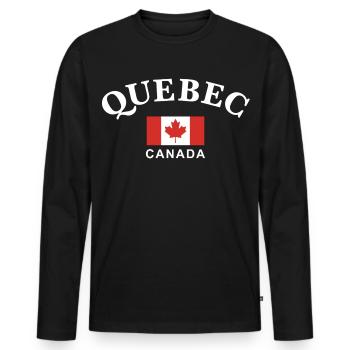 Quebec, Kanada - Männer Premium Bio Langarmshirt - Schwarz - Vorne - Nico (187cm)