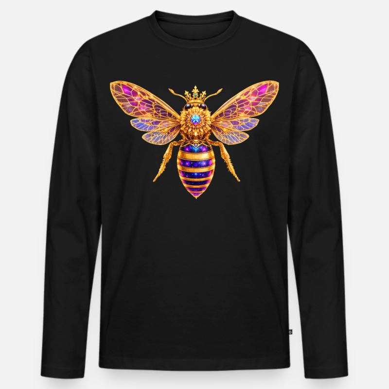 Queen Bee Bienenkönigin - Männer Premium Bio Langarmshirt - Schwarz