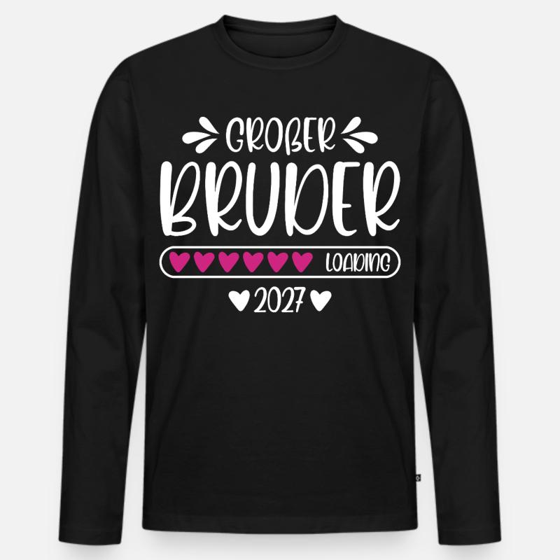 Großer Bruder 2027 loading - Männer Premium Bio Langarmshirt - Schwarz