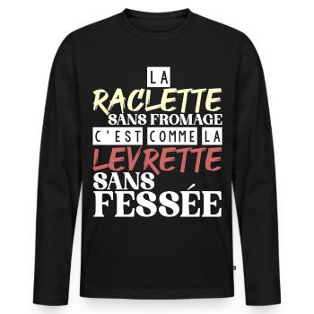 Raclette without cheese without spanking - Men's Premium Organic Long Sleeve Shirt - black - Front - Nico (187cm)