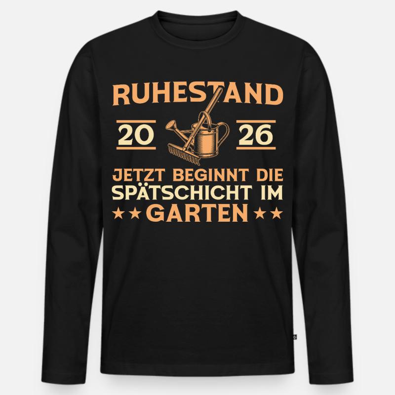 Gärtner Ruhestand 2026 Rente Garten Geschenk - Männer Premium Bio Langarmshirt - Schwarz