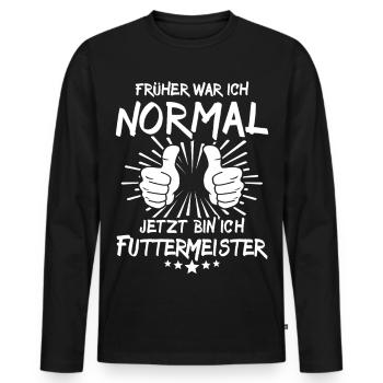 Futtermeister - T-shirt manches longues Premium bio Homme - noir - Devant - Nico (187cm)