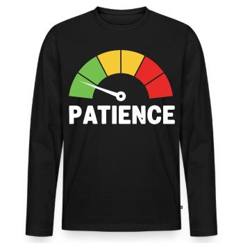 Low Patience Geduld Tacho - Männer Premium Bio Langarmshirt - Schwarz - Vorne - Nico (187cm)
