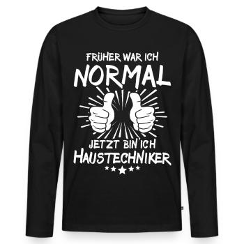 In-house technician - Men's Premium Organic Long Sleeve Shirt - black - Front - Nico (187cm)