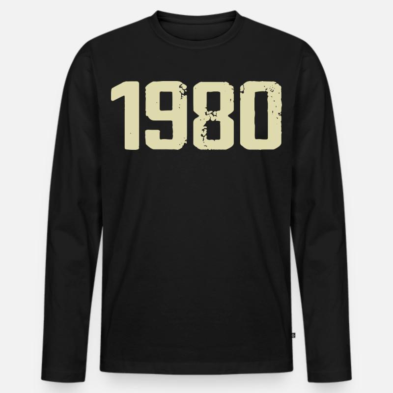 Jubiläum 1980 - Männer Premium Bio Langarmshirt - Schwarz