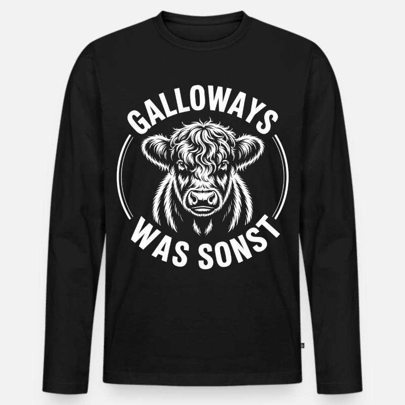 Galloway Rind Kopf - Männer Premium Bio Langarmshirt - Schwarz