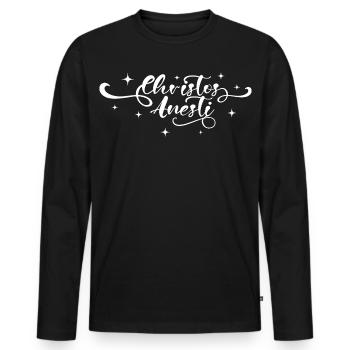 Christos Anesti Pascha orthodoxe - T-shirt manches longues Premium bio Homme - noir - Devant - Nico (187cm)