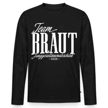 Team Bride Hen Party Bachelorette Party 2026 - Men's Premium Organic Long Sleeve Shirt - black - Front - Nico (187cm)
