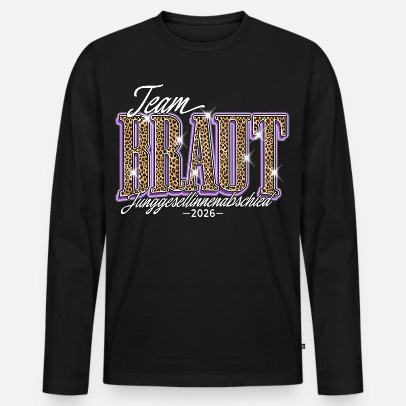 Team Braut Junggesellinnenabschied JGA 2026 - Männer Premium Bio Langarmshirt - Schwarz