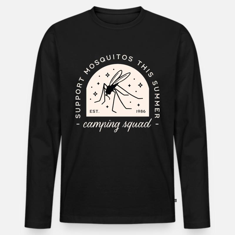 Camping-Mücken-Witz-Lager-Squad sarkastische Zitate - Männer Premium Bio Langarmshirt - Schwarz