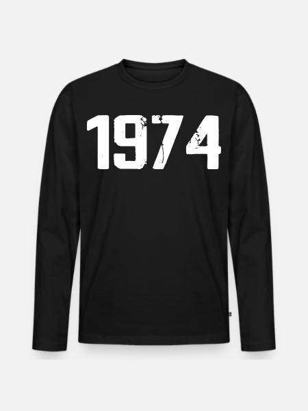 1974 - Awesome since 1974 - Men's Premium Organic Long Sleeve Shirt - black