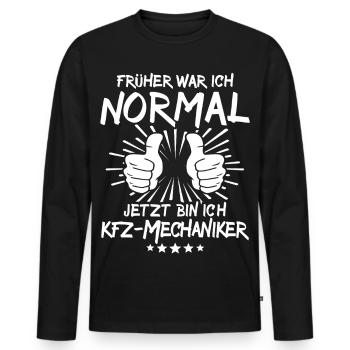 Car mechanic - Men's Premium Organic Long Sleeve Shirt - black - Front - Nico (187cm)