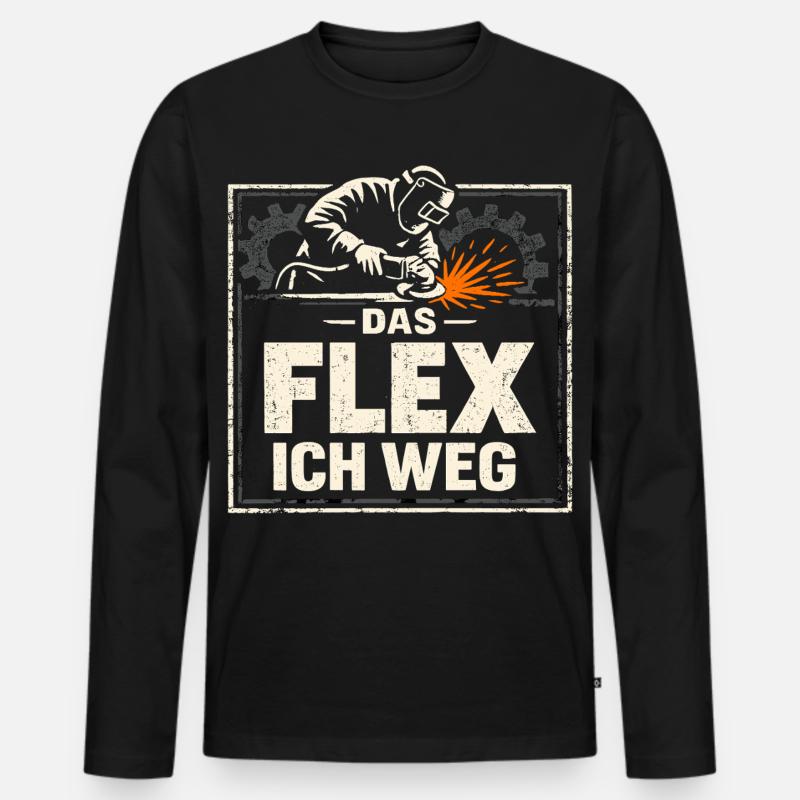 Schweißer Das Flex Ich Weg Geschenk - Männer Premium Bio Langarmshirt - Schwarz