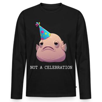 Blobfish, pas une célébration - T-shirt manches longues Premium bio Homme - noir - Devant - Nico (187cm)
