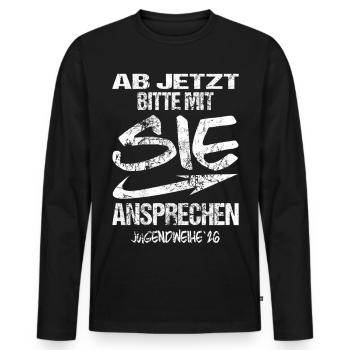 Jugendweihe - Jugendweihe 2026 - Men's Premium Organic Long Sleeve Shirt - black - Front - Nico (187cm)
