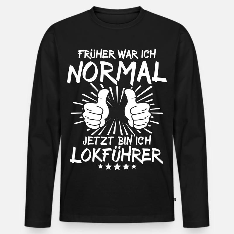 Lokführer - Männer Premium Bio Langarmshirt - Schwarz