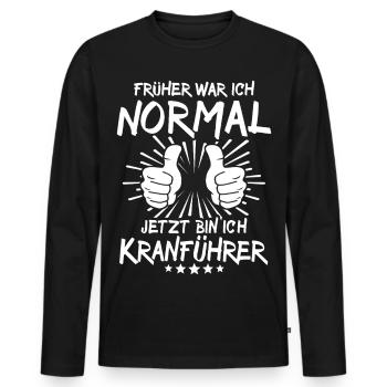 Crane operator - Men's Premium Organic Long Sleeve Shirt - black - Front - Nico (187cm)