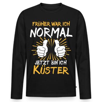 Küster Spruch - Männer Premium Bio Langarmshirt - Schwarz - Vorne - Nico (187cm)