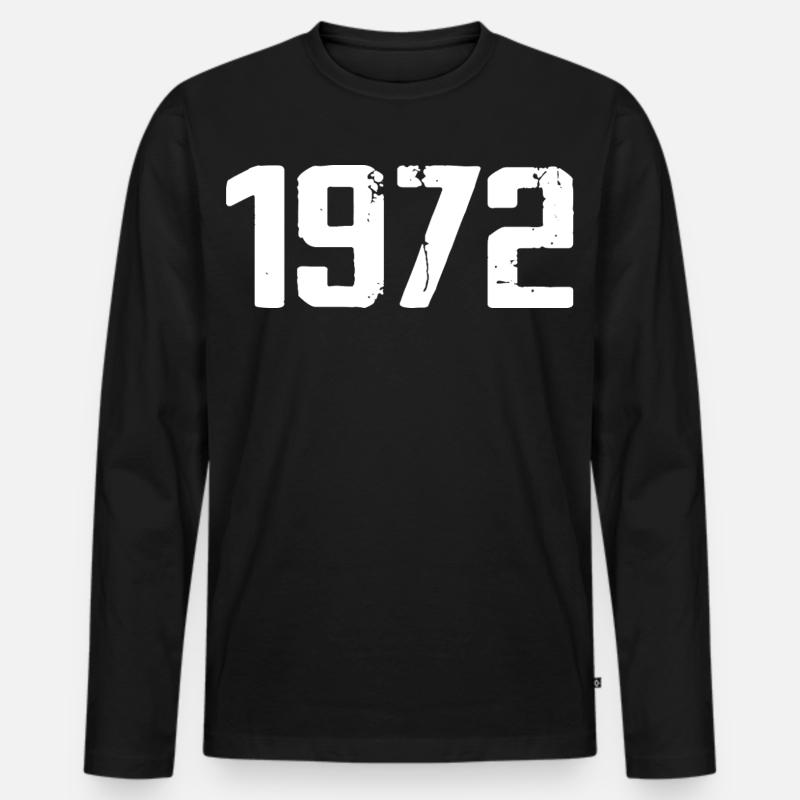 1972 - Männer Premium Bio Langarmshirt - Schwarz