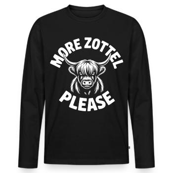 Highland Cow / Highland Beef – I Love Highlands - Men's Premium Organic Long Sleeve Shirt - black - Front - Nico (187cm)