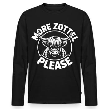 Highland Cow / Highland Beef – I Love Highlands - Men's Premium Organic Long Sleeve Shirt - black - Front - Nico (187cm)