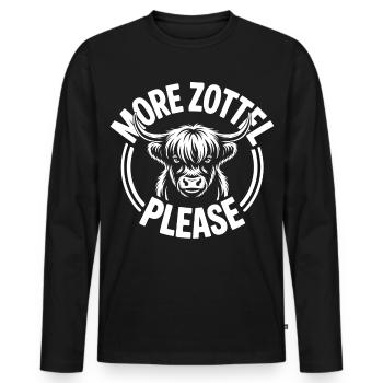 Highland Cow / Highland Beef – I Love Highlands - Men's Premium Organic Long Sleeve Shirt - black - Front - Nico (187cm)