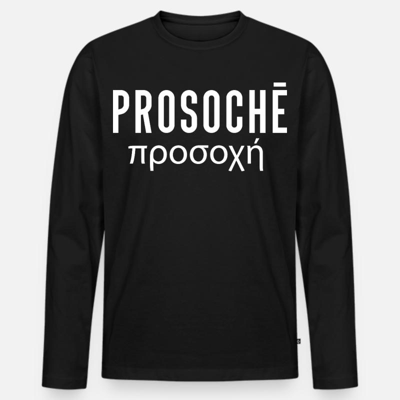 Prosoche - Männer Premium Bio Langarmshirt - Schwarz