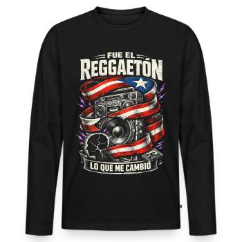 Puerto Rico Fue El Reggaeton Lo Que Me Cambio - Männer Premium Bio Langarmshirt - Schwarz - Vorne - Nico (187cm)