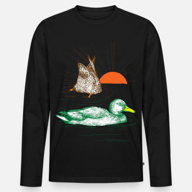MALLARDS - Männer Premium Bio Langarmshirt - Schwarz