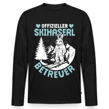 Apres-Ski Party OFFIZIELLER SKIHASERL BETREUER - Männer Premium Bio Langarmshirt - Schwarz - Vorne - Nico (187cm)