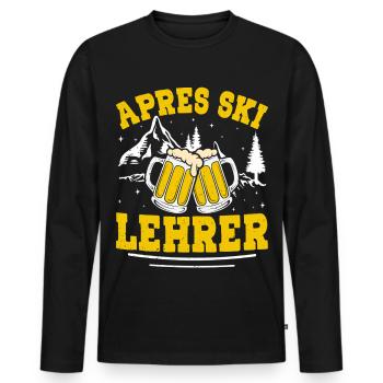 Ski APRES-SKI MONITEUR DE SKI Soirée Amusant - T-shirt manches longues Premium bio Homme - noir - Devant - Nico (187cm)