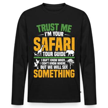 Guide touristique de safari, voyage de vacances costumé, safari costumé - T-shirt manches longues Premium bio Homme - noir - Devant - Nico (187cm)