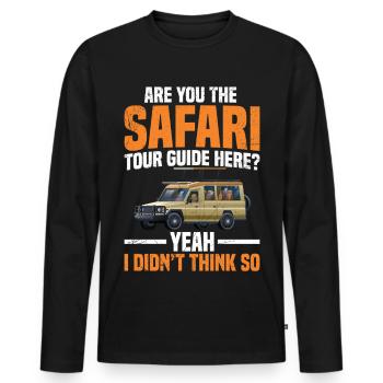 Guide touristique africain de safari Voyage Touriste - T-shirt manches longues Premium bio Homme - noir - Devant - Nico (187cm)