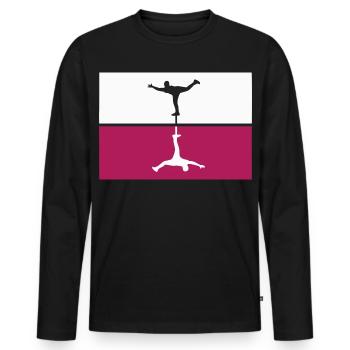 Parkour Balance Freerunning Akrobatik - Männer Premium Bio Langarmshirt - Schwarz - Vorne - Nico (187cm)