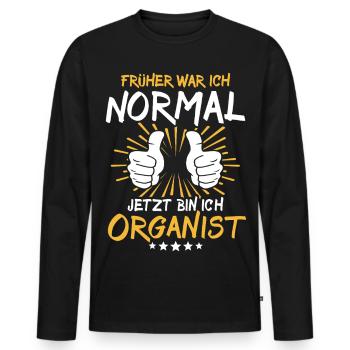 Organist Spruch - Männer Premium Bio Langarmshirt - Schwarz - Vorne - Nico (187cm)