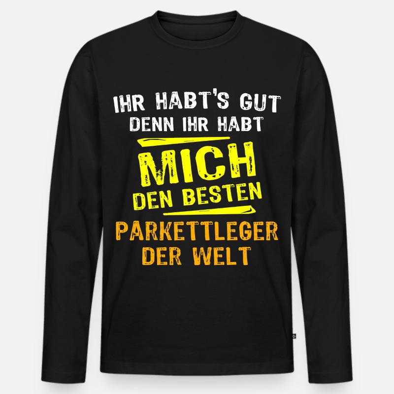 Parkettleger Geschenk - Männer Premium Bio Langarmshirt - Schwarz