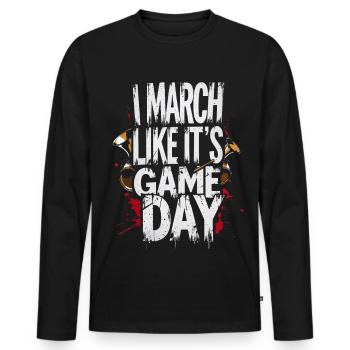 Fanfare de fanfares de bras - T-shirt manches longues Premium bio Homme - noir - Devant - Nico (187cm)