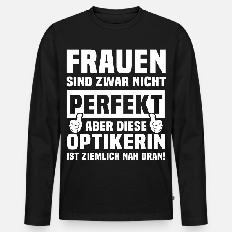 Beste Optikerin - Männer Premium Bio Langarmshirt - Schwarz